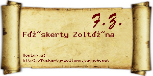 Fáskerty Zoltána névjegykártya